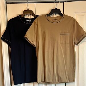 BUNDLE DEAL • Express Men's Navy and Tan T-Shirts